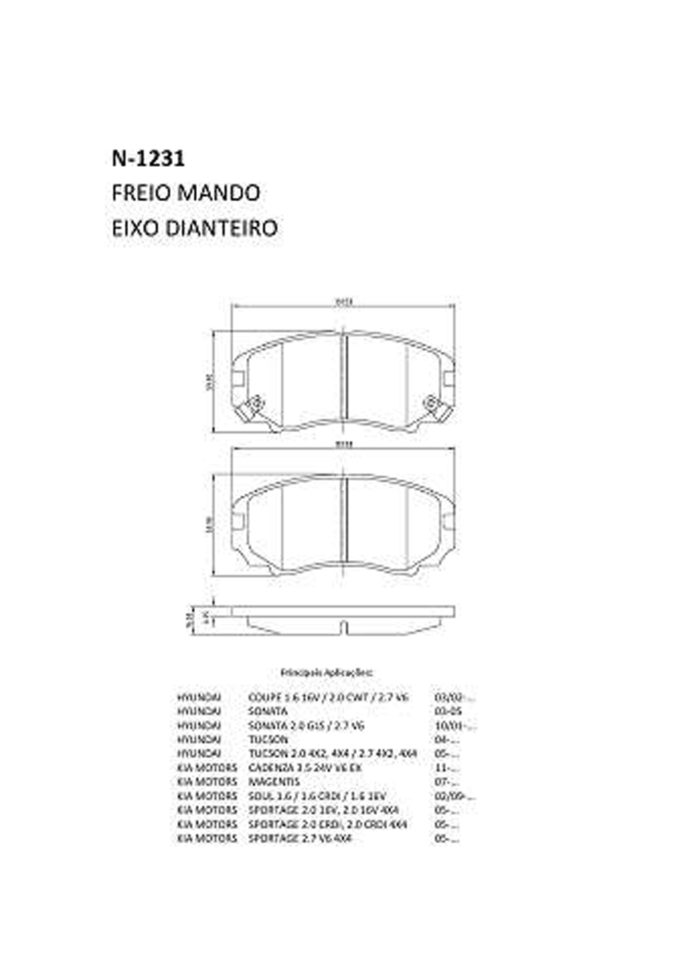 Pastilha de freio 1001