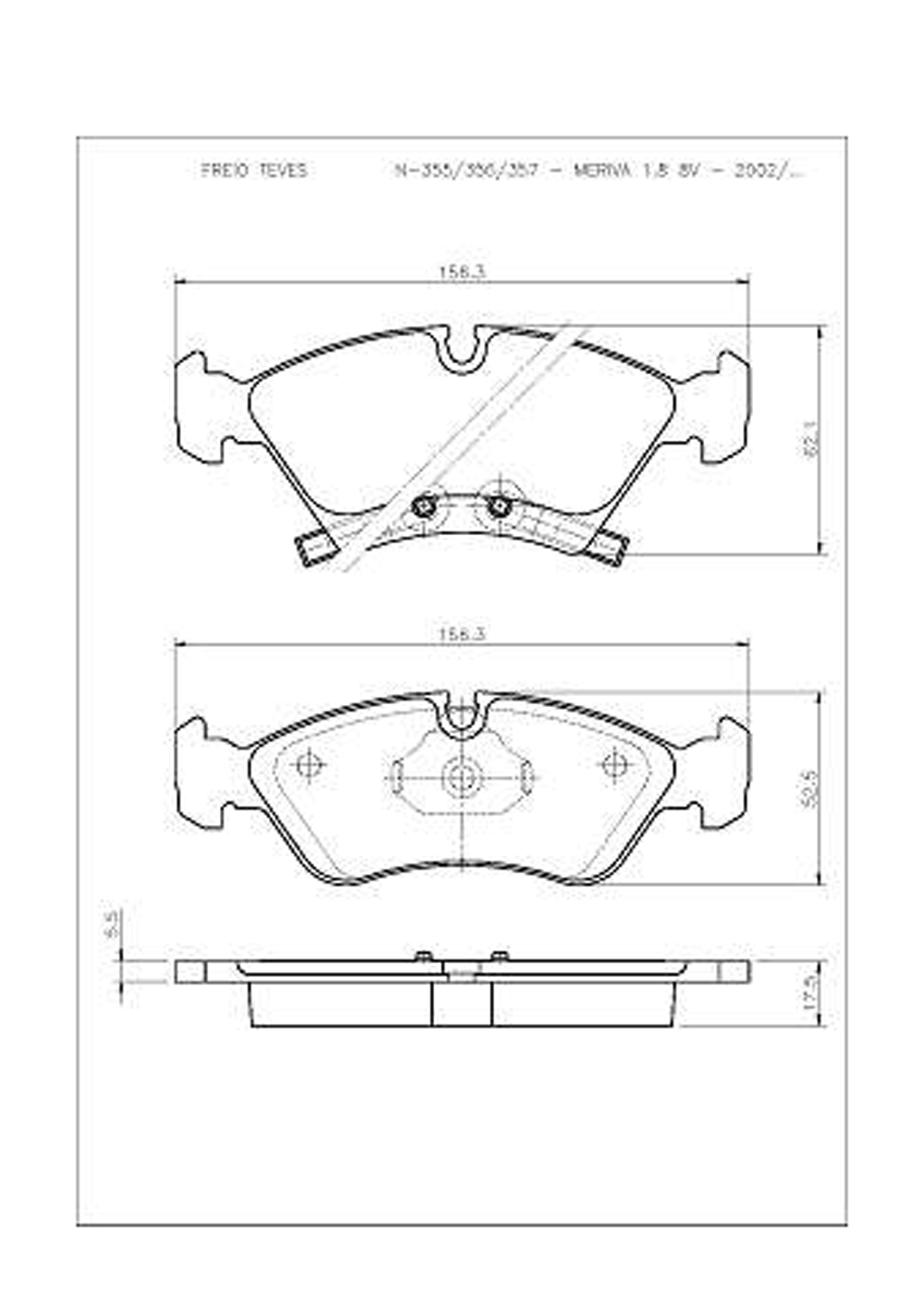 Pastilha de freio Meriva Zafira Cobreq N-355