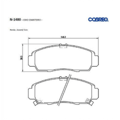 Pastilha de freio Civic 1.8 16V EXS Cobreq N-1480