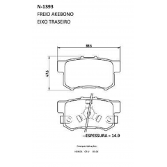 Pastilha de freio traseira Accord CR-V Cobreq N-1393