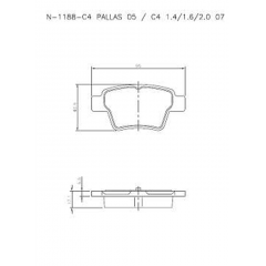 Pastilha de freio traseira C4 e C4 Pallas Cobreq N-1188